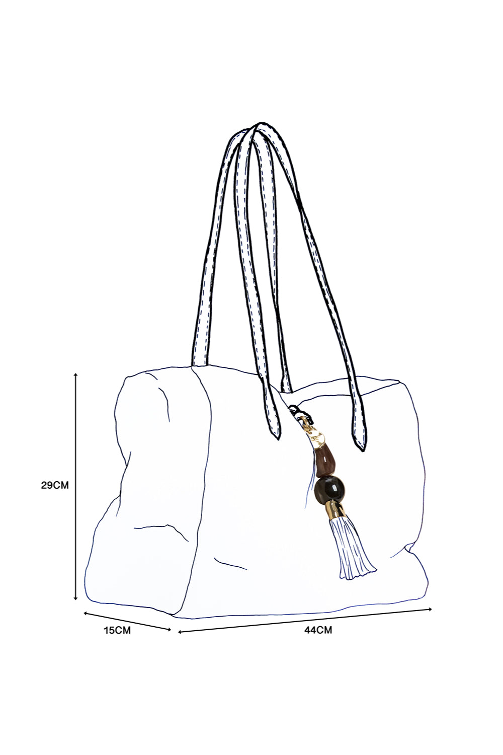 Sandrine Ecru Borg Large Tote