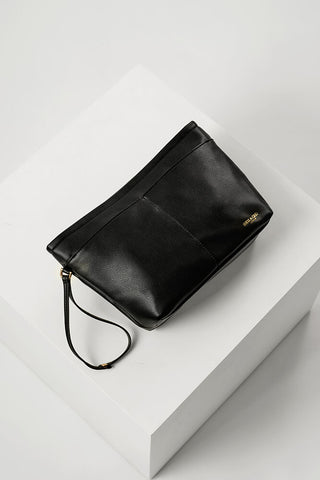 Saskia Black Large Woven Tote