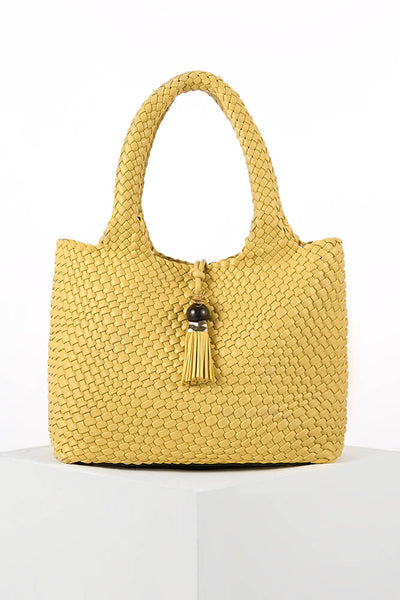 Saskia Buttercup Yellow Large Woven Tote