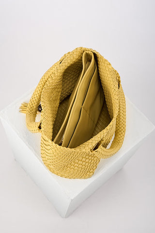Saskia Buttercup Yellow Large Woven Tote