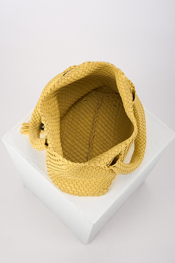 Saskia Buttercup Yellow Large Woven Tote