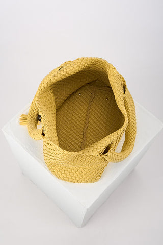 Saskia Buttercup Yellow Large Woven Tote