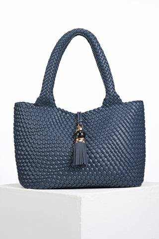 Saskia Denim Blue Woven Tote