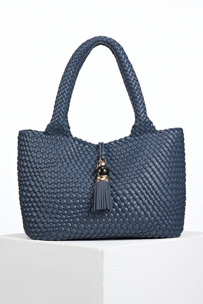 Saskia Denim Blue Woven Tote
