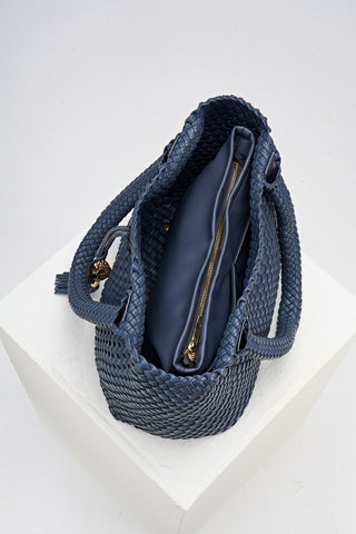 Saskia Denim Blue Woven Tote