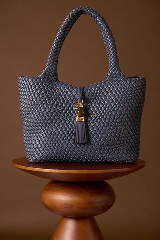 Saskia Denim Blue Woven Tote