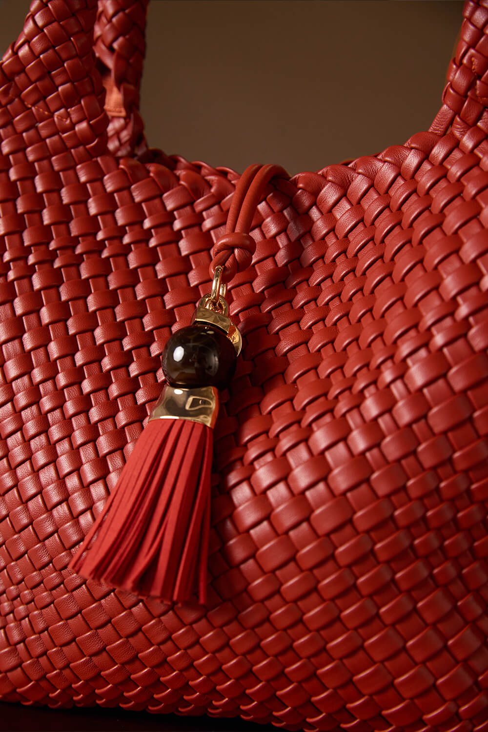 Saskia Tomato Red Woven Tote