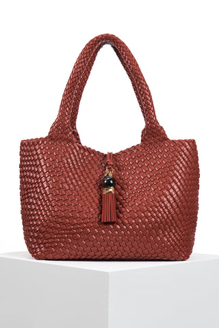 Saskia Tomato Red Woven Tote