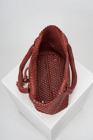 Saskia Tomato Red Woven Tote