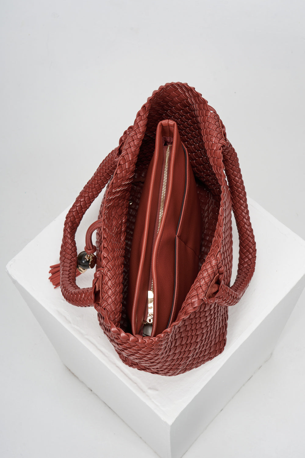 Saskia Tomato Red Woven Tote