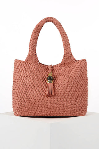 Saskia Tuscan Blush Large Woven Tote