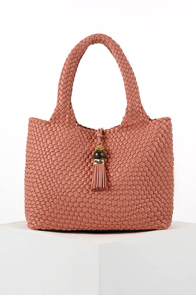 Saskia Tuscan Blush Large Woven Tote