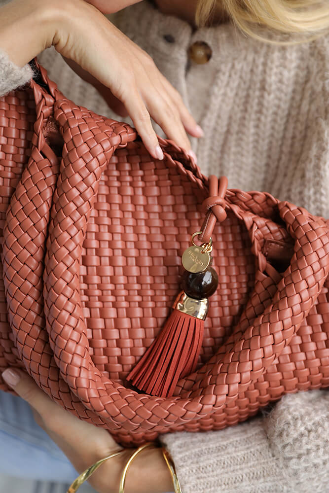 Saskia Tuscan Blush Large Woven Tote