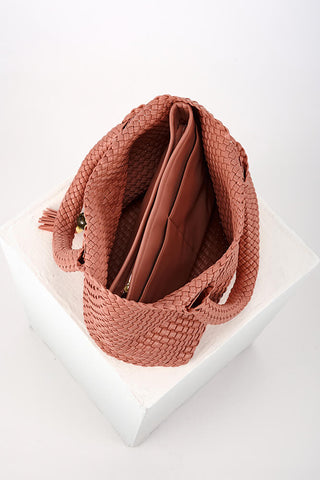 Saskia Tuscan Blush Large Woven Tote
