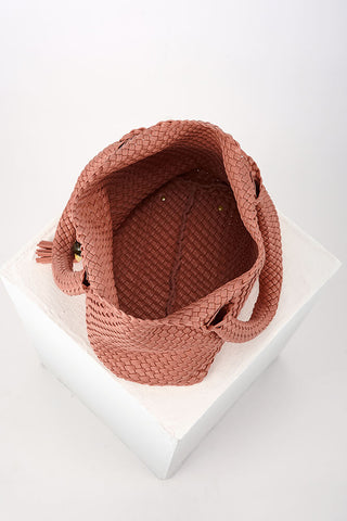 Saskia Tuscan Blush Large Woven Tote