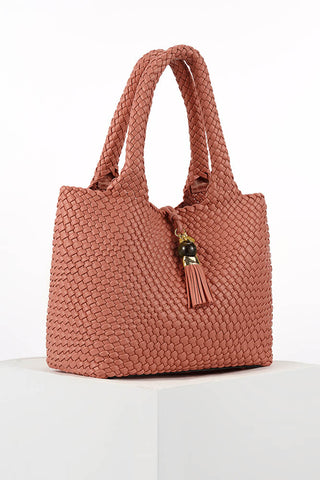 Saskia Tuscan Blush Large Woven Tote