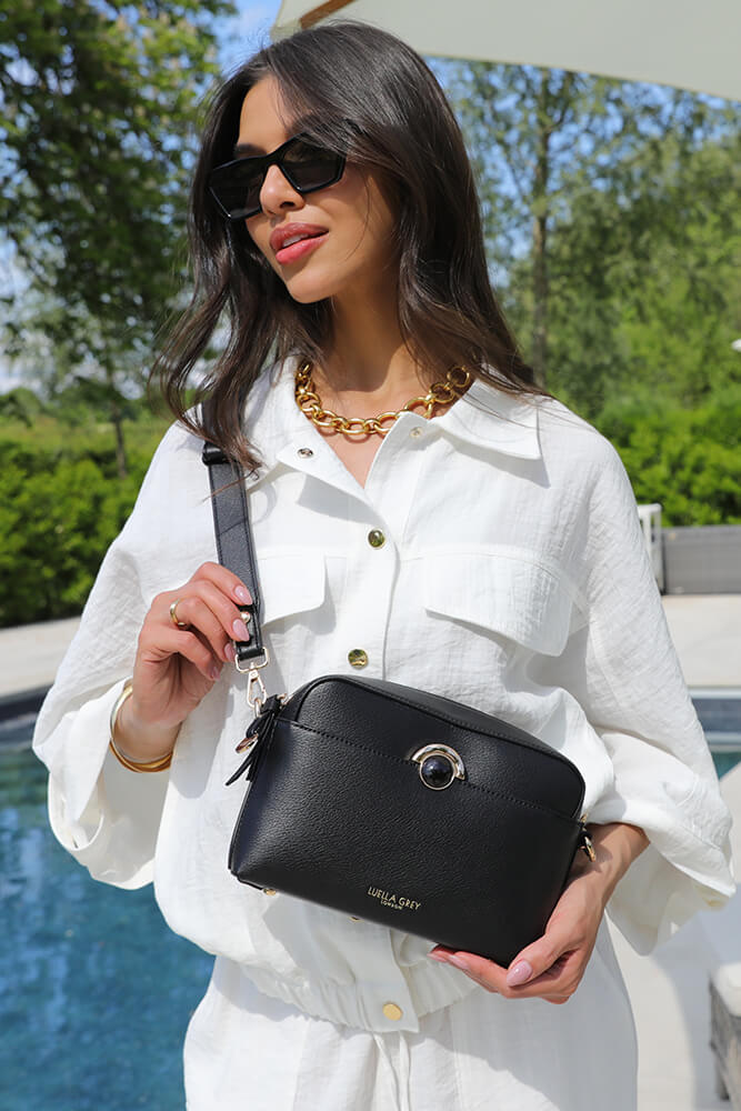 Sian Black Camera Crossbody