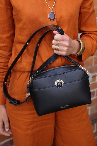 Sian Black Camera Crossbody