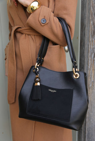Sienna Black Hobo Tote