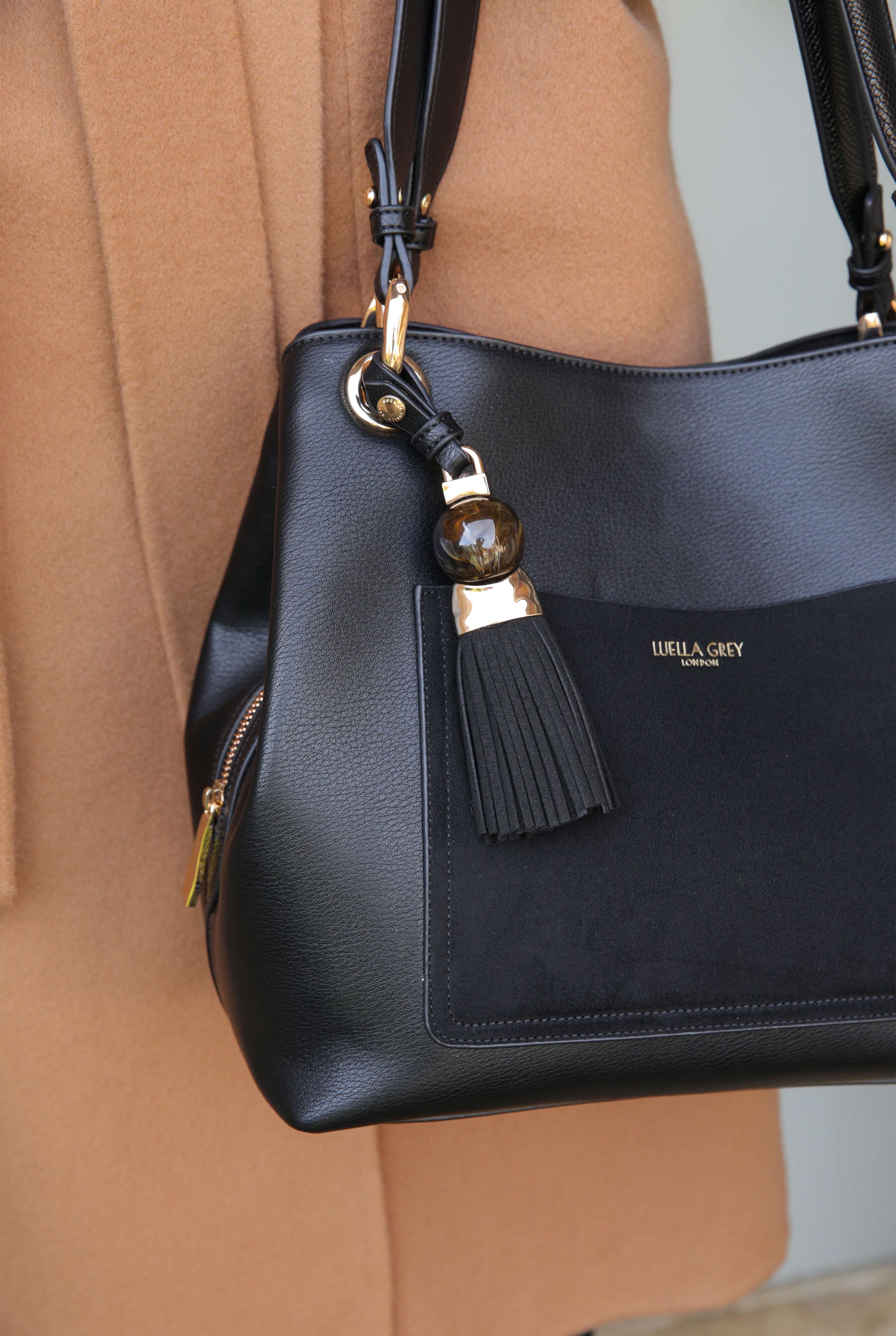 Sienna Black Hobo Tote
