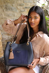 Sienna Navy Hobo Tote