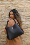 Simone Black Woven Handle Hobo