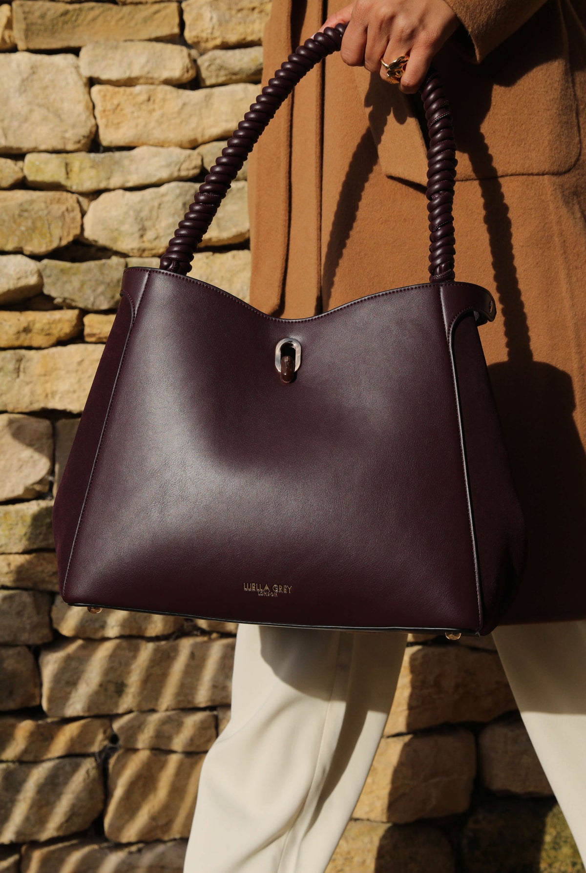 Simone Cherry Woven Handle Hobo