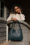Simone Peacock Woven Handle Hobo