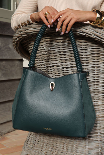 Simone Peacock Woven Handle Hobo