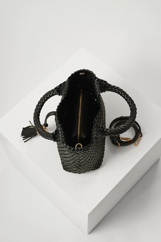 Suky Black Medium Woven Crossbody