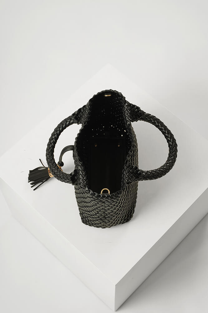 Suky Black Medium Woven Crossbody
