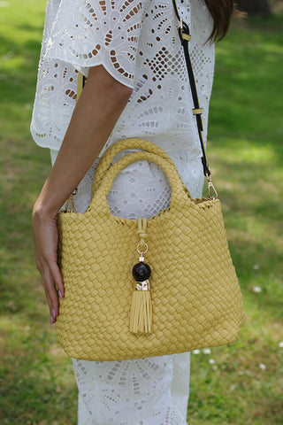 Suky Buttercup Yellow Medium Woven Crossbody