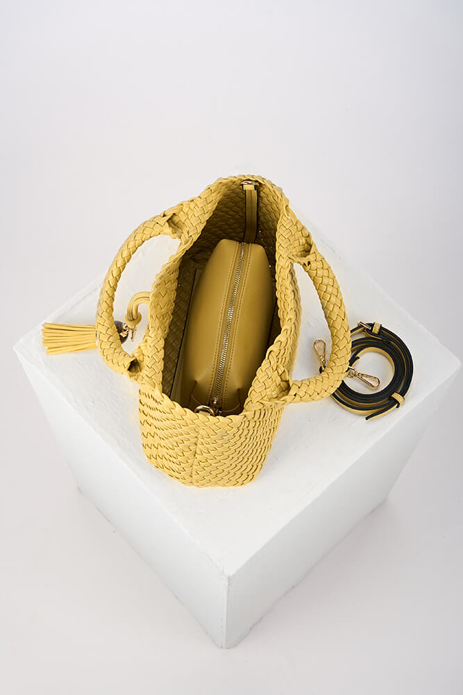 Suky Buttercup Yellow Medium Woven Crossbody