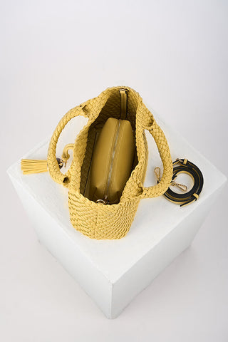 Suky Buttercup Yellow Medium Woven Crossbody