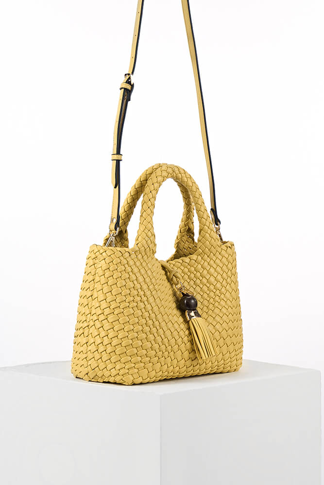 Suky Buttercup Yellow Medium Woven Crossbody