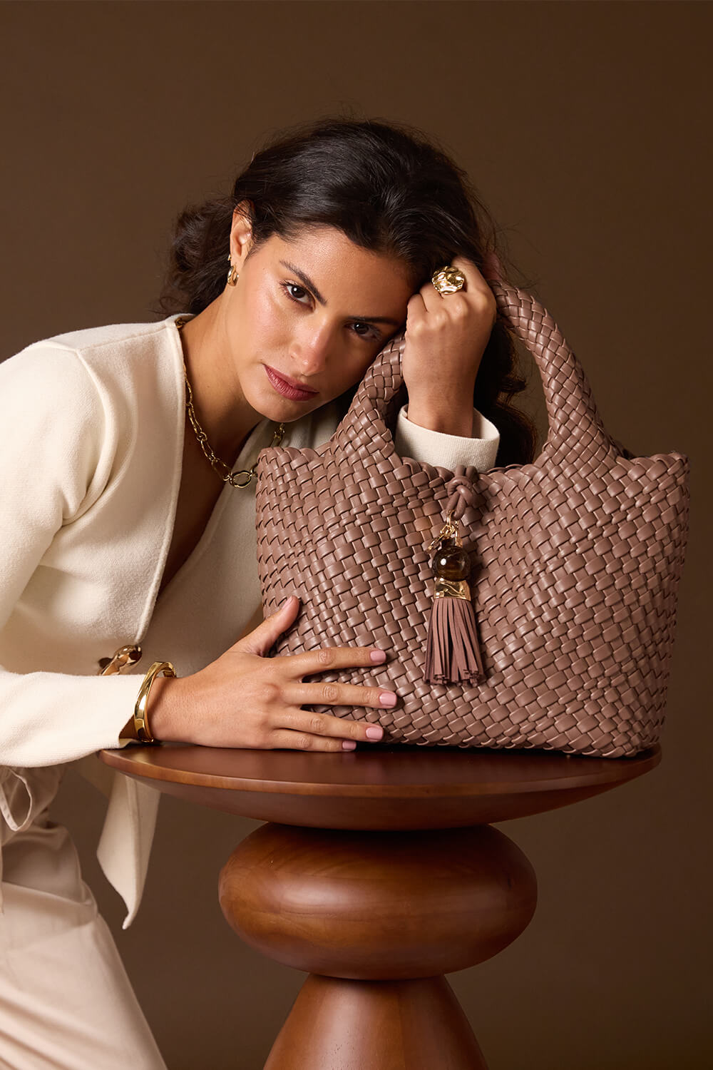 Suky Fawn Woven Crossbody