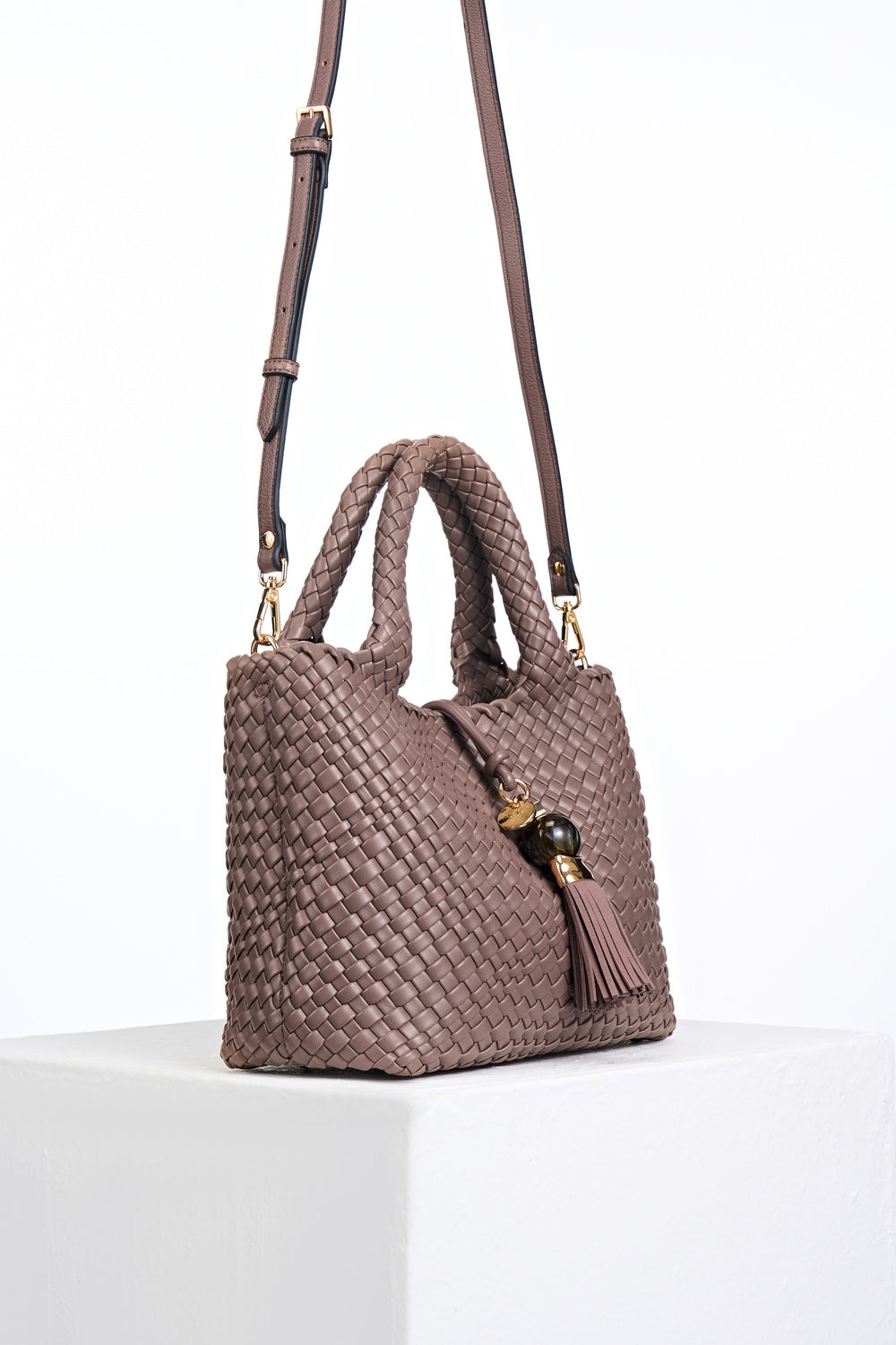 Suky Fawn Woven Crossbody