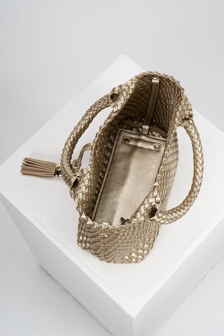 Suky Gold Woven Crossbody