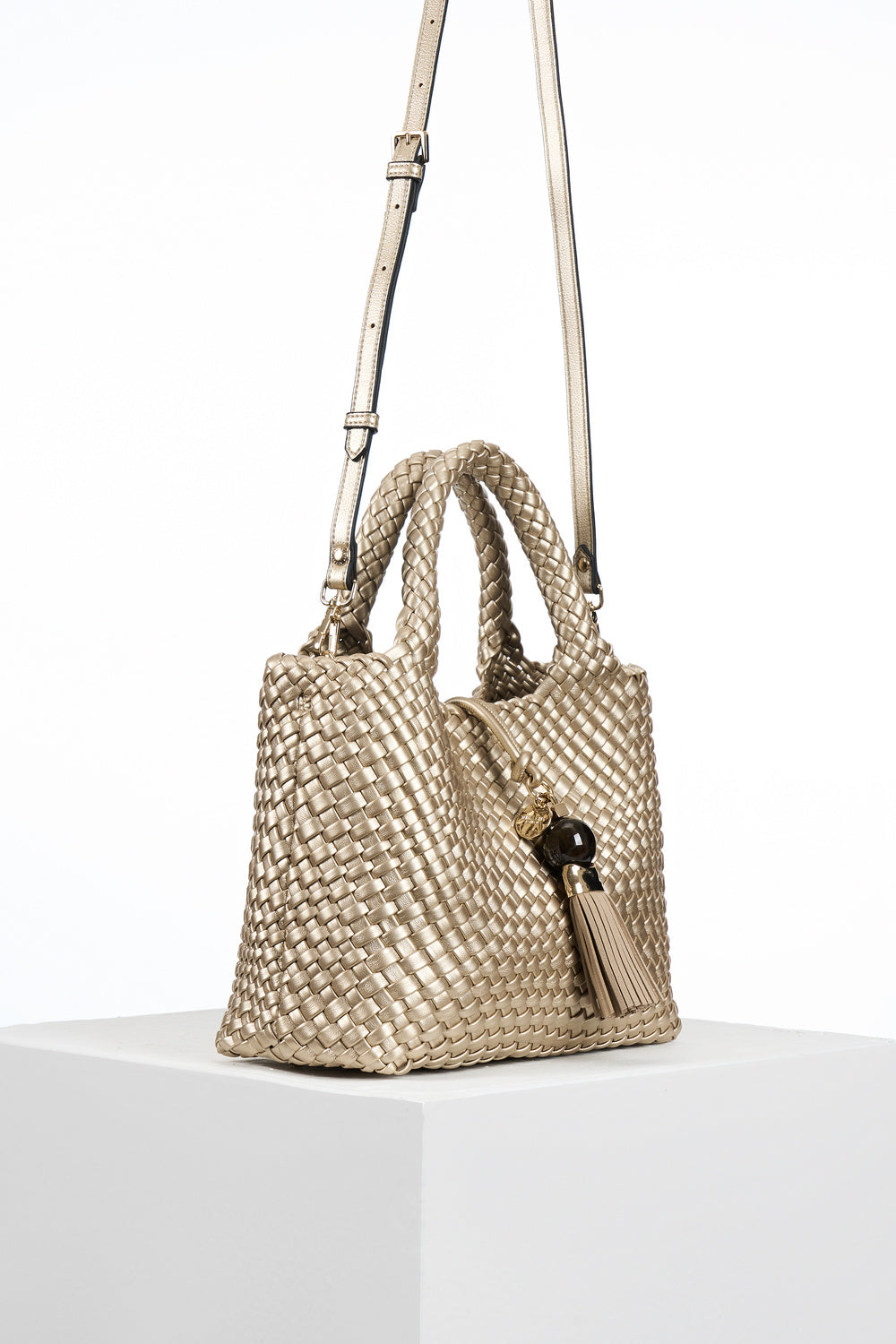 Suky Gold Woven Crossbody