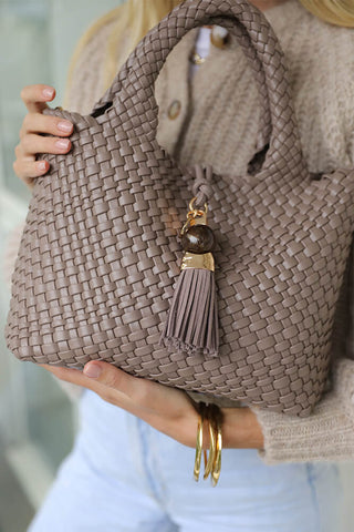 Suky Peat Medium Woven Crossbody