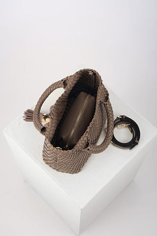 Suky Peat Medium Woven Crossbody