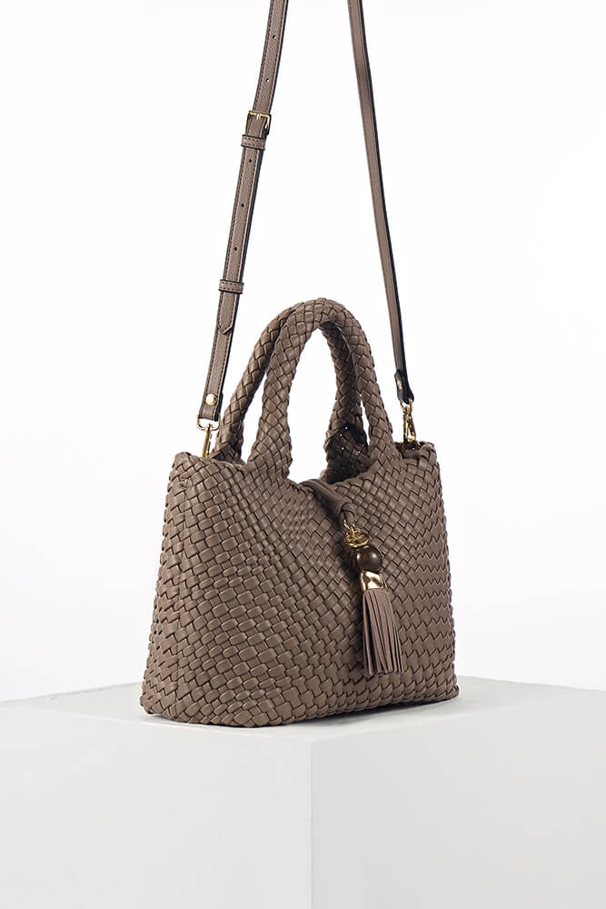 Suky Peat Medium Woven Crossbody