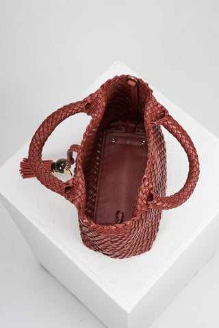 Suky Tomato Red Woven Crossbody