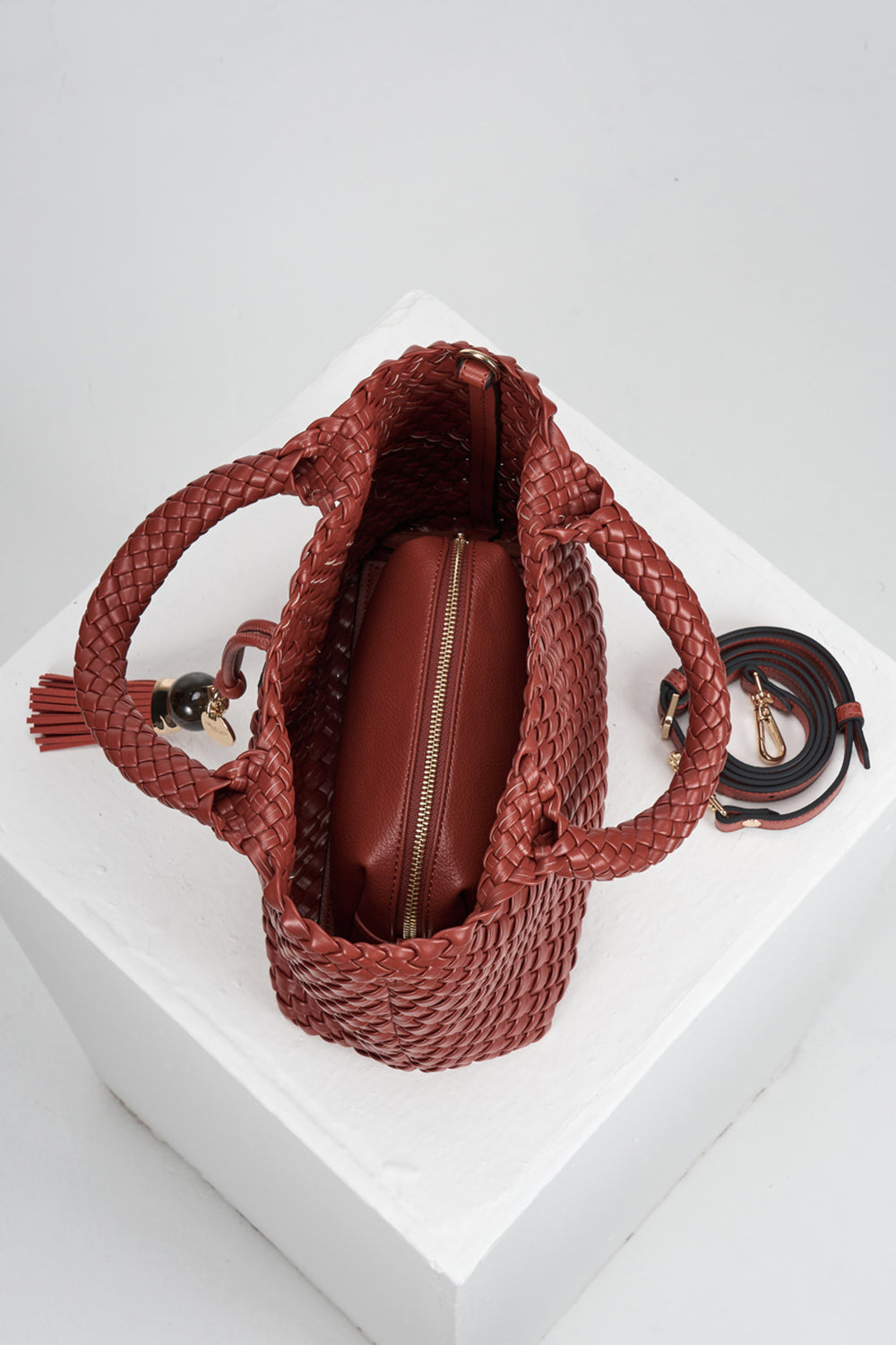 Suky Tomato Red Woven Crossbody