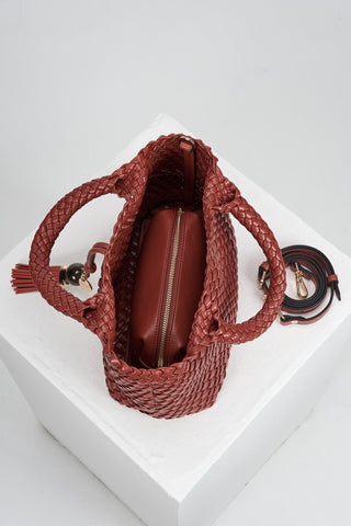 Suky Tomato Red Woven Crossbody
