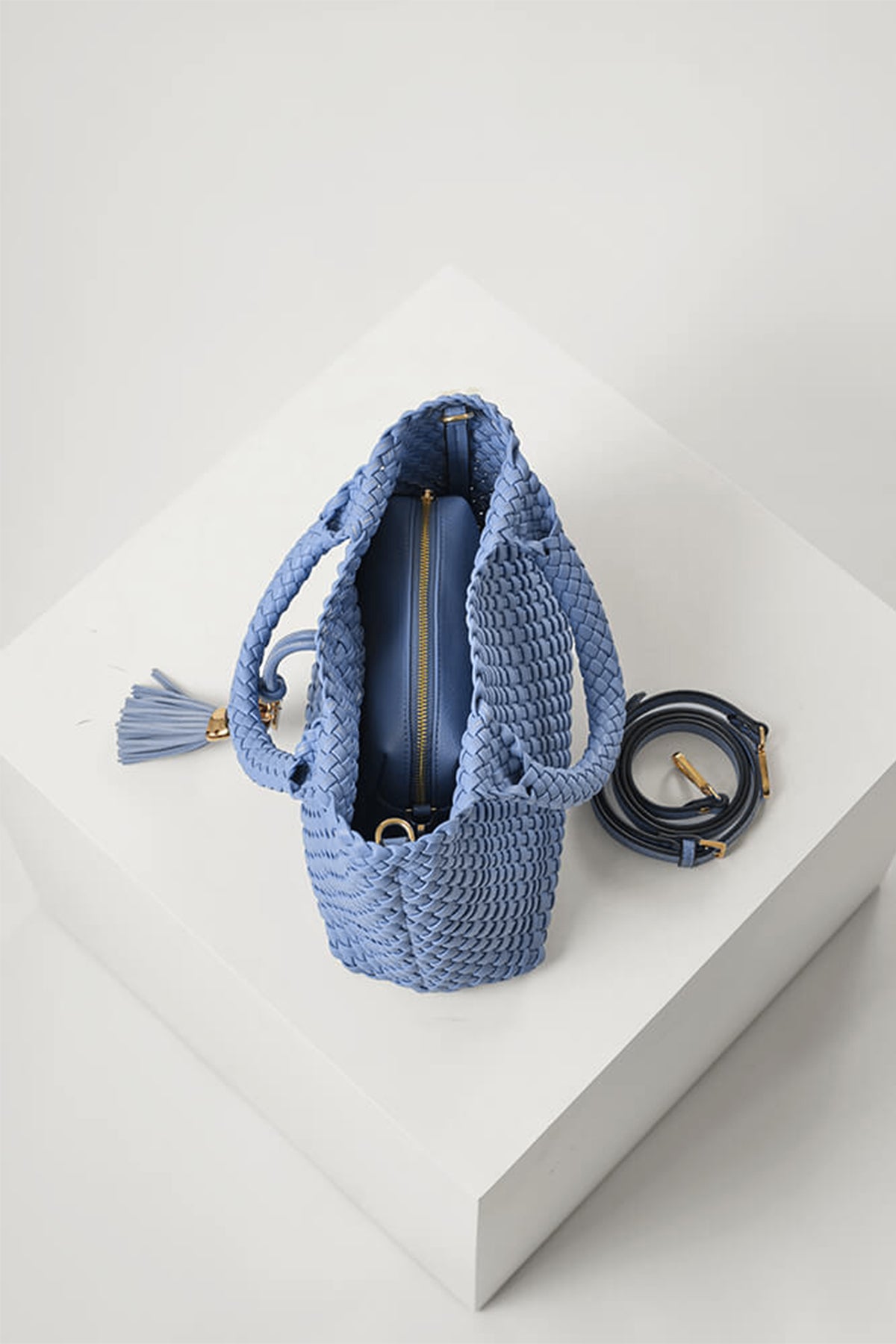 Suky Cornflower Blue Medium Woven Crossbody