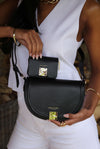 Tara Black Saddle Crossbody