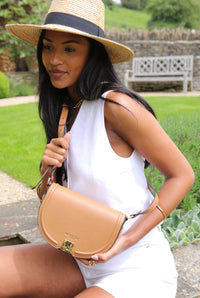 Tara Camel Saddle Crossbody