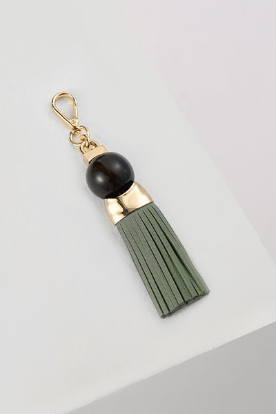 Thames Tassel Spearmint Green Beaded Charm