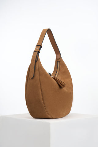 Theodora Tan Recycled Suede Scoop Hobo